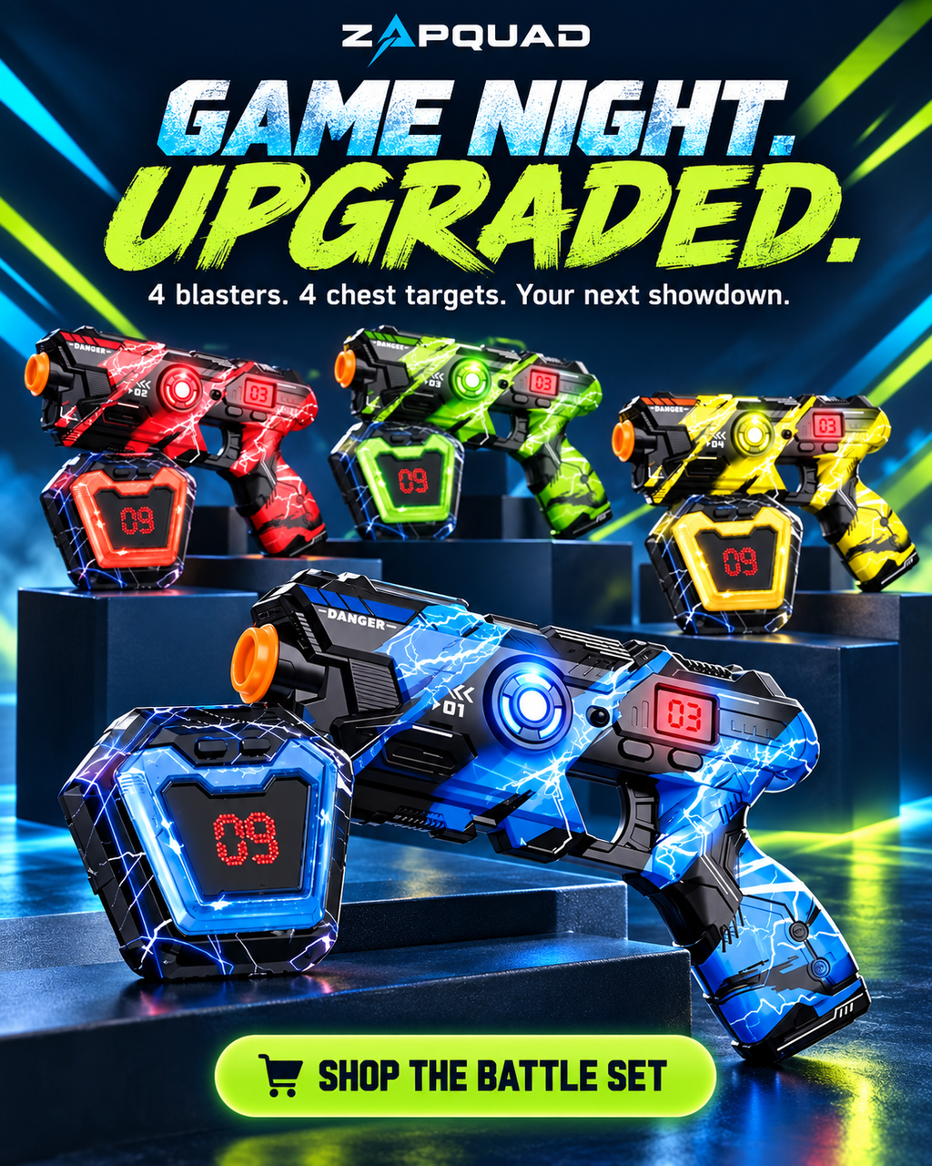 ZAPQUAD laser tag showdown set