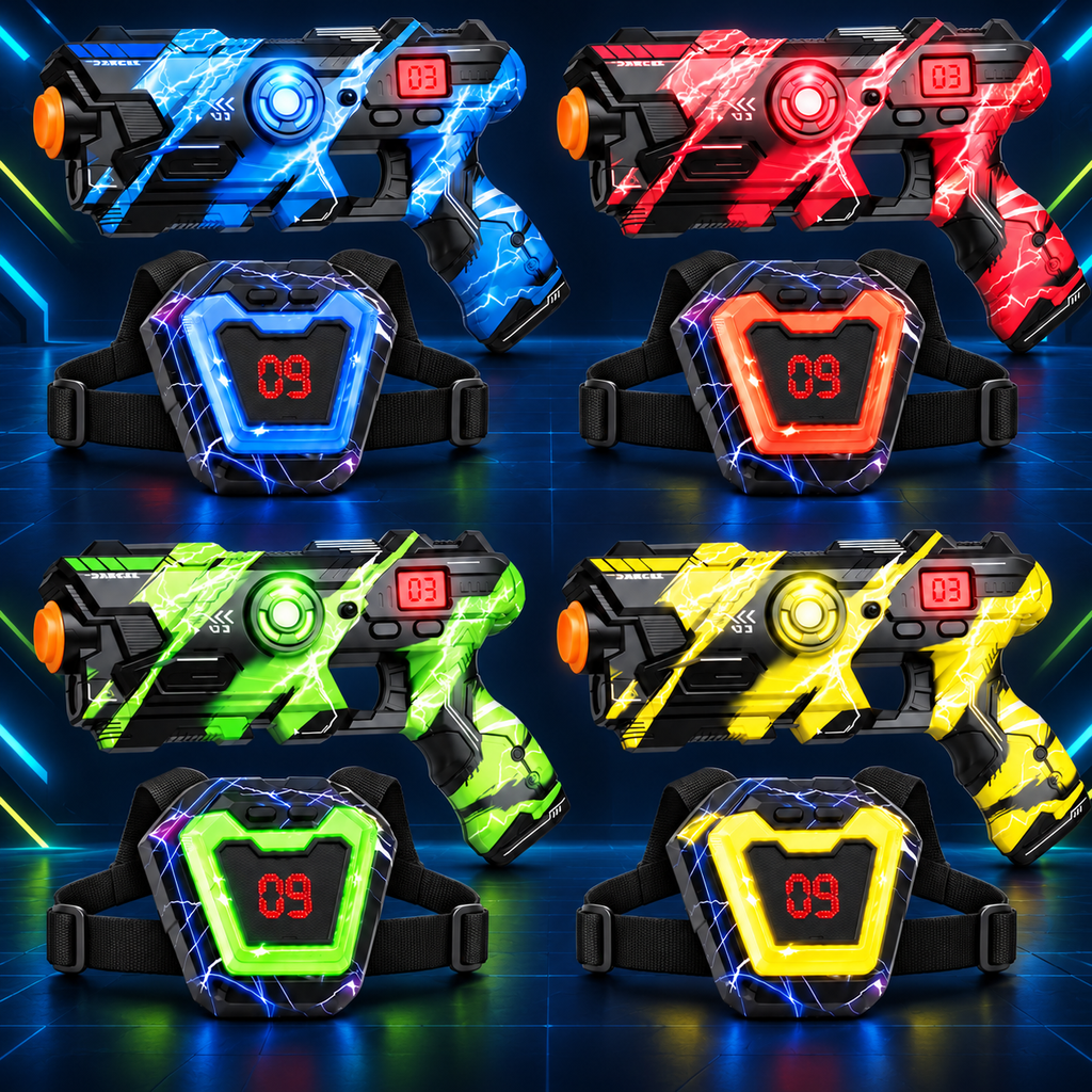 ZAPQUAD blasters and targets on midnight navy